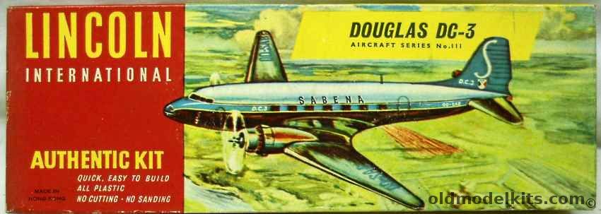 Lincoln 1/96 Douglas DC-3 - Sabena, 111 plastic model kit